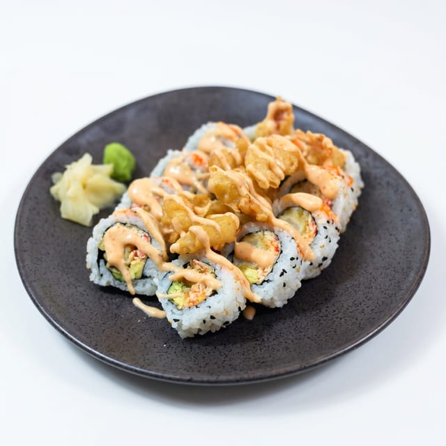 Crispy Rock Shrimp Roll.